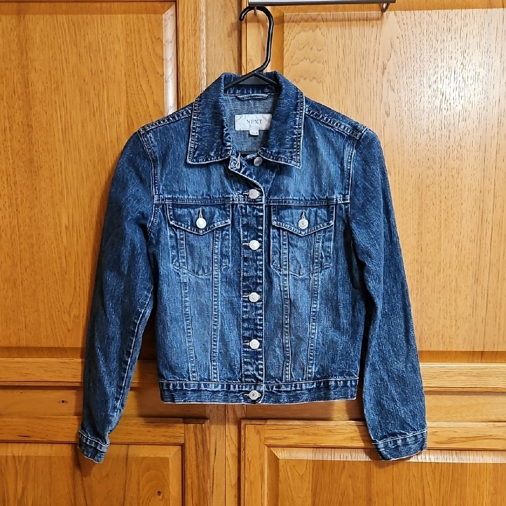 NEXT Women's Classic Indigo Blue Y2K Jean Jacket. Vintage Sz: 4 (US) EUC